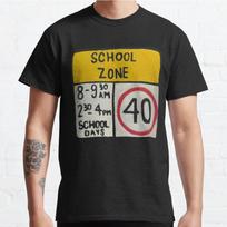 Plus Size S-3XL School Zone Sign Acrylic Painting Printed T-shirt Men's Tops Fashion Clothes Tees XXXL juoda