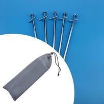 Camping Storage Bag for Tent Pegs And Stakes with Waterproof Features 13.5x30cm blue