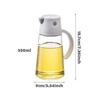 WMMO Automatic Opening Glass Oil Dispenser Gravity Sensing No Oil Leakage Removable Oil Bottle for Kitchen Effortless Cooking gray