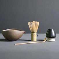 4vnt rankų darbo namų lengvai valomas Matcha arbatos rinkinys įrankių stovo rinkinys, dubuo, plakimo kaušelis, dovanų ceremonija, tradiciniai japoniški priedai gray