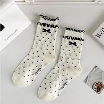 Spring/summer Sweet Lolita Ballet Style Ultrathin Breathable Socks for Women Lace Bow Piles of Socks Wholesale one size