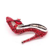 Diamond Studded Alloy Red Heels Brooch Ballet Shoes Apparel Blazer Accessories raudona