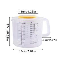 2.5L Large Capacity Baking Measuring Cup Scale Kitchen Mixing Bowl with Lid Transparent Plastic Mixing Cup for Home Tools white