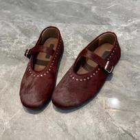Niche Comfortable Round Head Horsehair Flat Ballet Leather Mary Jane Dance Shoes Mom Single Shoes Women 35 bordinė