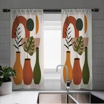 2 Panel Tulip Flower Print Curtain Flamingo Curtain Sunflower Curtain for Bedroom Living Room Kitchen Window Grommet Top cortina Milled cotton fabric&Grommet Top white