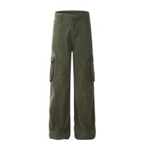 Ladies' Pure Cotton Skin Friendly Retro Green Straight Leg Work Pants Cleanfit Trendy Brand American Work Pants S žalia