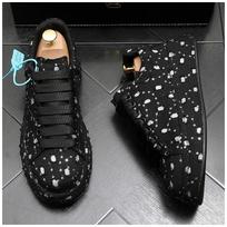 Ripped cowboy Casual Shoes for Men Wear-Resistant Fashion Lightweight Breathable Walking Comfortable Platform Outdoor Shoes 38 juoda