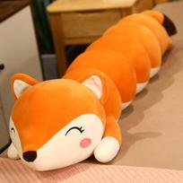 Lovely Fox & Frog Plush Stuffed Toys Cartoon Long Pillow Caterpillar Turn To Animal Dolls Stuffed Toys for Children Kid Birthday 85cm