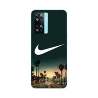 Coque pour Oppo A57s 4G nike logo arrière-plan Palmiers de Californie la nuit juoda