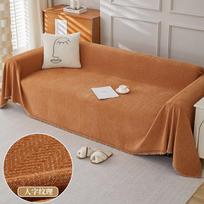 Modern Simple Chenille Herringbones Sofa Cover Cloth Four Seasons Universal Towel Solid Color Full Wrap Cover Cloth Sofa Blanket 90x180cm 1pcs brown