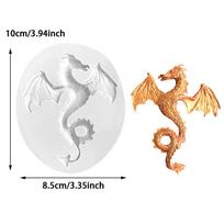 3D Drakono Reljefo Rašto Silikoninė Forma Fondanto Žvakės Dervos Aromatinio Akmens Ornamentams Muilo Forma Kepiniams Keksiukams Dekoravimui as the picture white