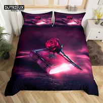 Magic Book King Duvet Cover Set Planet Galaxy Bedding Set Microfiber Star Comforter Cover Double Twin Queen For Kids Boys Girls EU single(135x200cm)