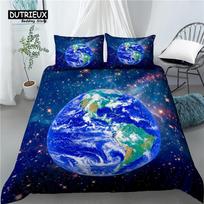 Home Living Luxury 3D Planet Print 2/3Pcs Comfortable Duvet Cover PillowCase Bedding Sets EU/US/AU Size EU single(135x200cm)