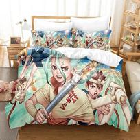 Fashion 3D Print Anime Dr.Stone Senku Bedding Set Boys Girls Twin Queen Size Duvet Cover Pillowcase Bed Kids Adult Home Textile EU Twin 135x200cm