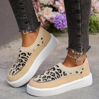 2024 Shallow Mouth, One -footed Women's Sports Shoes, Flat Leopard Pattern, Leisure and Leisure Wearing Women's Single Shoes 36 leopardo rašto spalva