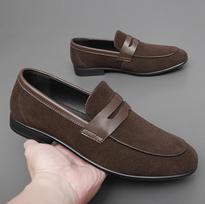 Classics Brand Men Lefu Round Head Suede Black Brown Casual Fashion Quality Wearing Gentleman Charm Small Leather Shoes 38-44 38 ruda