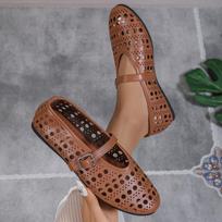 2024 Women's Ballet Flats Spring and Autumn Women's Shoes Round Toe Breathable Hollow Shoes Fashion Designer Casual Flats 36 ruda