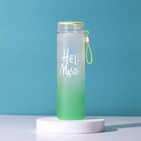 Color Gradient  Plastic Water Bottle Large Capacity Sports Kettle 460ml Cold Cup Wholesale Portable Compact Transparent Gift gray