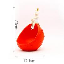 Space Bunny Girl Statue Storage Tray Jewelry Key Storage Tray Snack Holder Nordic Living Room Table Decoration Home Art Statue raudona