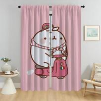 Molang Curtains Child Room Blackout Curtains for Camera Partition Window Curtain for Room 2 Panel Shades Halloween Decoration W50xH70cmx2pcs-CL
