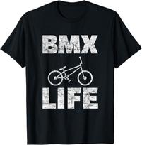 BMX Life Distressed Bike Rider T-Shirt  Vintage T Shirt  Women Unisex Clothing Tops Graphic T Shirts Streetwear Camisetas Ropa Hombre 4XL juoda