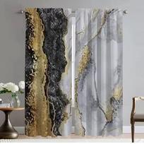 Blackout Curtain for Room 2 Panel Black Golden Marble Curtains Child Room Home Interior Curtains Shades Tulle for Bedroom Living W50xH70cmx2pcs-CL