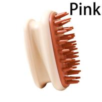 Silicone Shampoo Head Scalp Massage Brush Silicone Body Brush Hair Washing Comb Bath Shower Brush Massage Brush Hair Brush rožinė