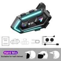 Motociklo Bluetooth 5.3 Šalmo Ausinės su RGB Spalvotais Žiburiais Ausinės Vandeniui Atsparios Laisvų Rankų Įrangos Skambučiams Belaidės Ausinės Vairuotojui gray