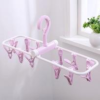 12 Clip Folding Drying Rack Underwear Socks Clip Multi-functional Clothes Rack Sale High Quality New Patterns 12 white