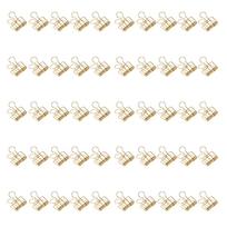 50Pcs Binder Clips 32mm Metal Strong Clamping Force Hollow Paper Binder Clips for Office School beige