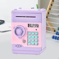 Electronic Piggy Bank ATM Machine Educational Saving Box Toy Money for Kids Age 3-8 Purple Pink