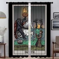Terror Tarot Blackout Curtains for Living Room Partition Shades Halloween Decoration Window Curtain for Room 2 Panel Kitchen W50xH70cmx2pcs-CL