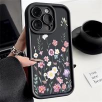 For iPhone 16 Pro 15 14 Plus 13 12 Pro Max 11 Xs Xr 8 7 Pink Floral Pattern Shockproof Soft Tpu Lens Protection Anti-Fall Phone Case Cover iPhone 16 juoda