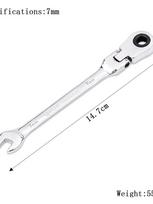 7mm Ratchet Wrench of Keys Spanner Set Hand Tool 72-Tooth Ratcheting Flexible Head Mirror Finish 7mm Auto and Home Repair 1 pcs