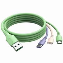 Liquid Silicone 3-in-1 USB-C Charging Cable for Android Devices gray