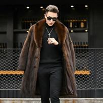 Mink Coat Men's Whole Mink Autumn and Winter New Thickened Coat S ruda