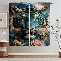Abstract Botanic Kintsugi Living Room Curtain Tiebacks Lace Curtains for Camera Blinds Tulle in Kitchen Curtains 2 Pieces Window W50xH70cmx2pcs-CL