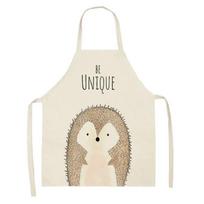 Kitchen Cooking Apron Small Animal Series Lion Elk Fox Adult Sleeveless Children's Apron Family Apron Parent-child Wear 45X56cm kidsize