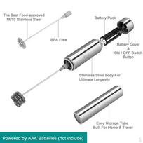 Milk Blender Frother, Electric Handheld for Making Art Lattes black