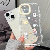 Mobiliųjų telefonų dėklai iPhone 11 13 XR 15 Pro Max 12 14 Pro Max dėklas iPhone 16 7 Plus 8 Plus XS Max Animacinis raštas Apsauga nuo kritimo Atspari smūgiams iPhone 6&6s balta