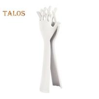 2Pcs Salad Mixer Creative PP Hands Design Salad Fork for Home Kitchen Smooth Edges Salad Blender Salad Prep Utensil Multi-purpose Mixing Tool 2pcs white