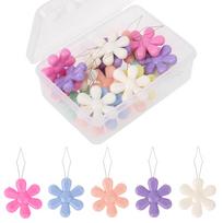 20pcs/box Flower Shape Wire Loop Needle Threaders for Cross Stitch Embroidery Sewing Needlework Thread Guide