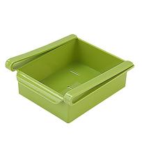 2PCS Kitchen Fridge Freezer Space Saver Organizer Storage Rack Shelf Holder Box žalia