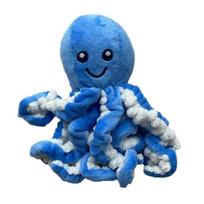 Squeaky Octopus Dog Toys Interactive Stuffed Octopus Dog Chew Toy for Aggressive Chewers Soft mėlyna