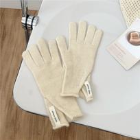 Naujos vienspalvės pirštinės moterims žiemą Universalios studentėms Mielos megztos penkių pirštų Megztos porai Jutiklinis ekranas Mielos Šiltos Dviračių one size beige