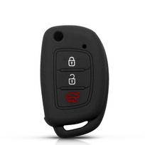 Dandkey Sulankstomas Silikoninis Automobilio Raktų Dėklas Hyundai Ix35 IX45 IX25 I10 I20 I30 HB20 Sonata Verna Solaris Santa  Mistra Black black