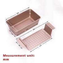 Bread Baking Mould Rectangle Loaf Pan with Handle Non-Stick Cake Toast Box Stainless Steel Baking Dishes for Barbecue Toast Tray ryškiai rožinė