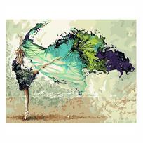 Digital DIY Painting Ballet Dancing Girl Hazy Picture Wall Mounted Frameless Canvas Painting