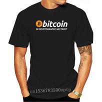 New Bitcoin In Cryptography We Trust T Shirt Summer 2021 Homme Interesting Creative T Shirts Trendy Crew Neck 2021 Novelty S smėlis