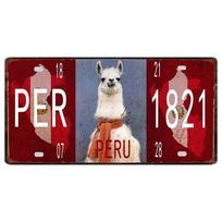 Peru Lima Kuskas Automobilio Registracijos Numerio Ženklas Retro Surūdijęs Meno Priekinis Tuštybės Ženklas Sieninis Plakatas Dekoras Barui Garažui Namų Dekoravimas Plokštelės 30x15 cm